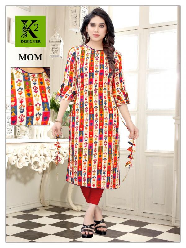 K2 Mom 2 Designer Rayon Festive Wear Kurti 